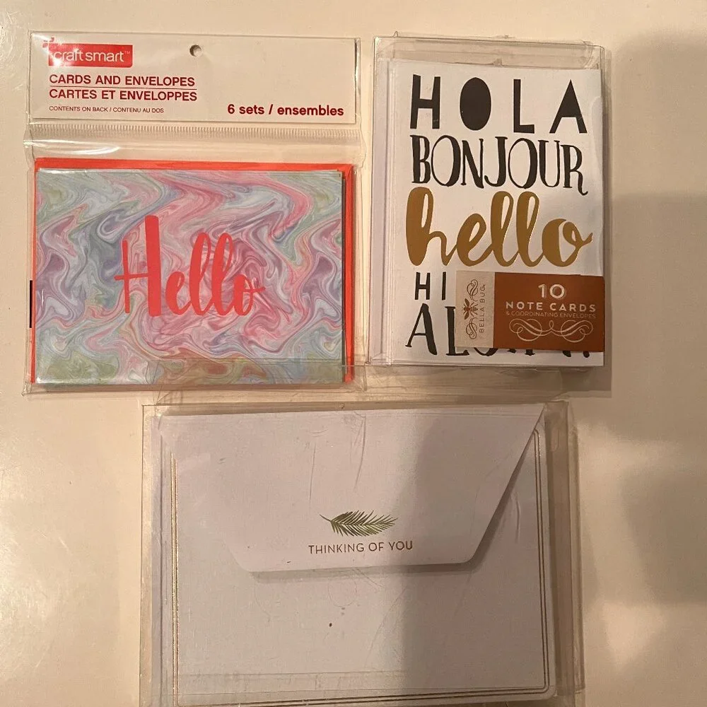 Note Cards - Stationery (Hello‎ 2 boxes and Thinking of You)
